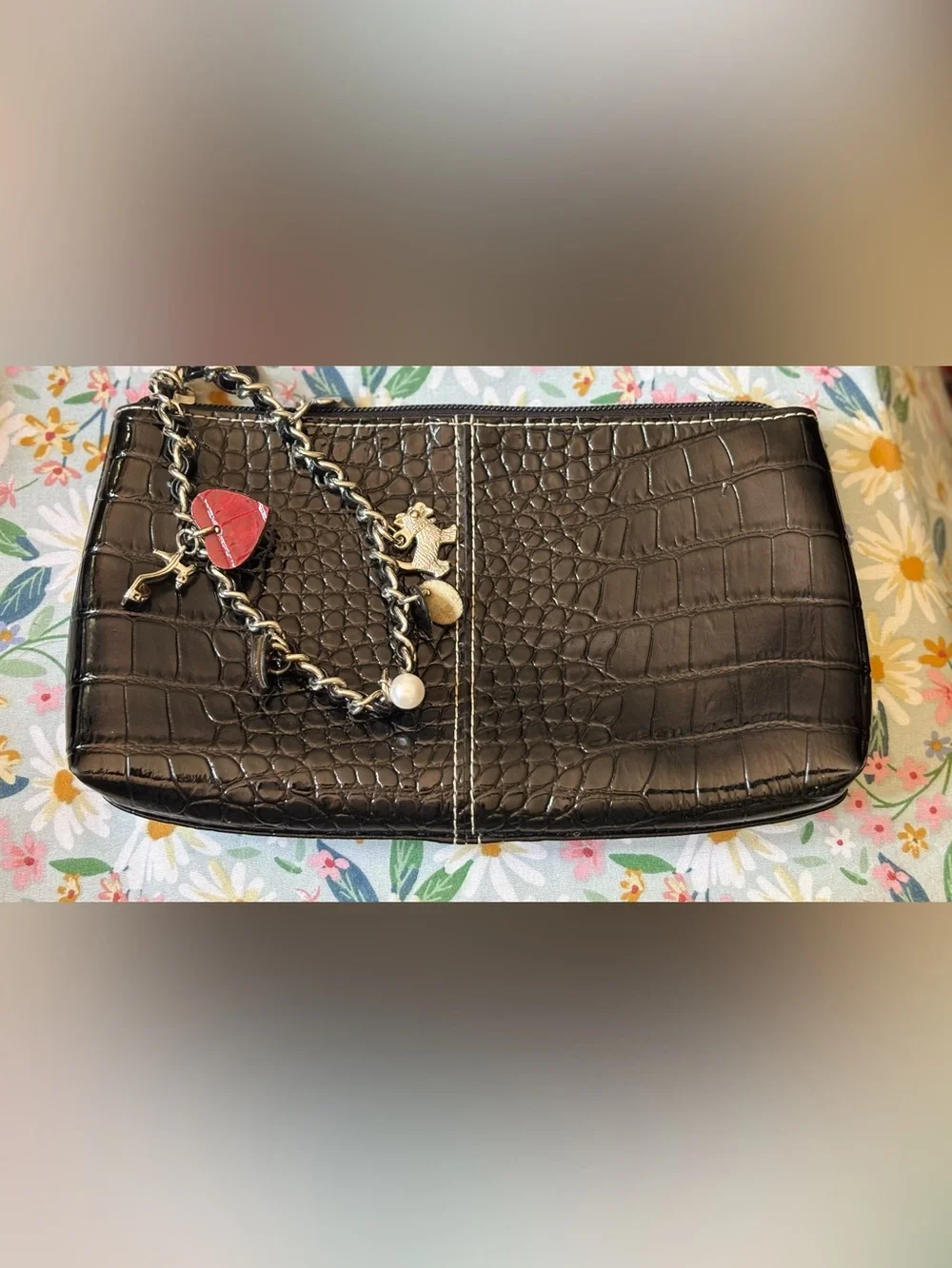 Liz Claiborne pebbled leather wristlet